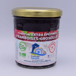 Confitures épépinées framboises groseilles bio 360g