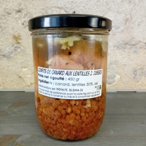 CONFITS DE CANARD 2 CUISSES AUX LENTILLES